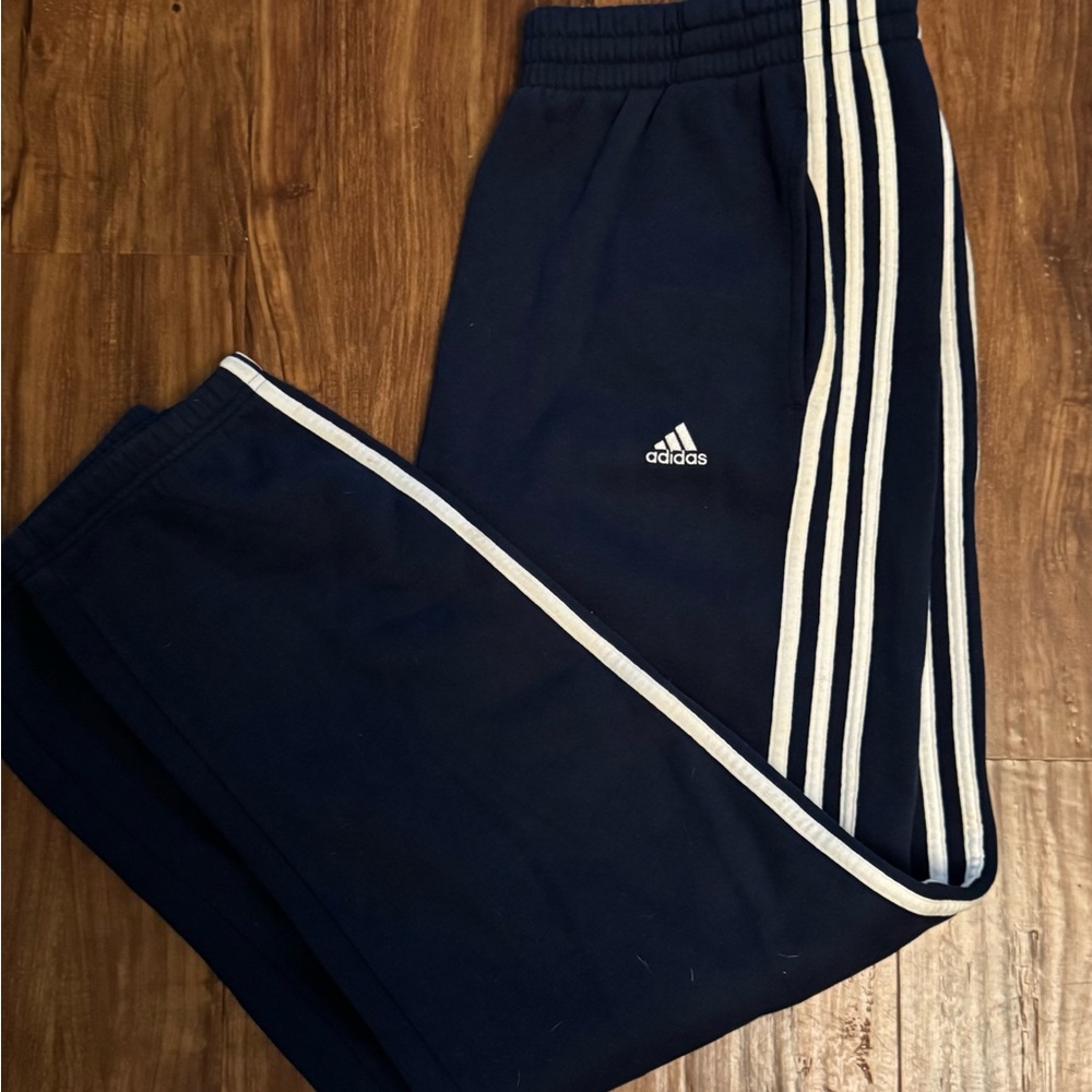 Adidas Mens Navy Track Pants Large